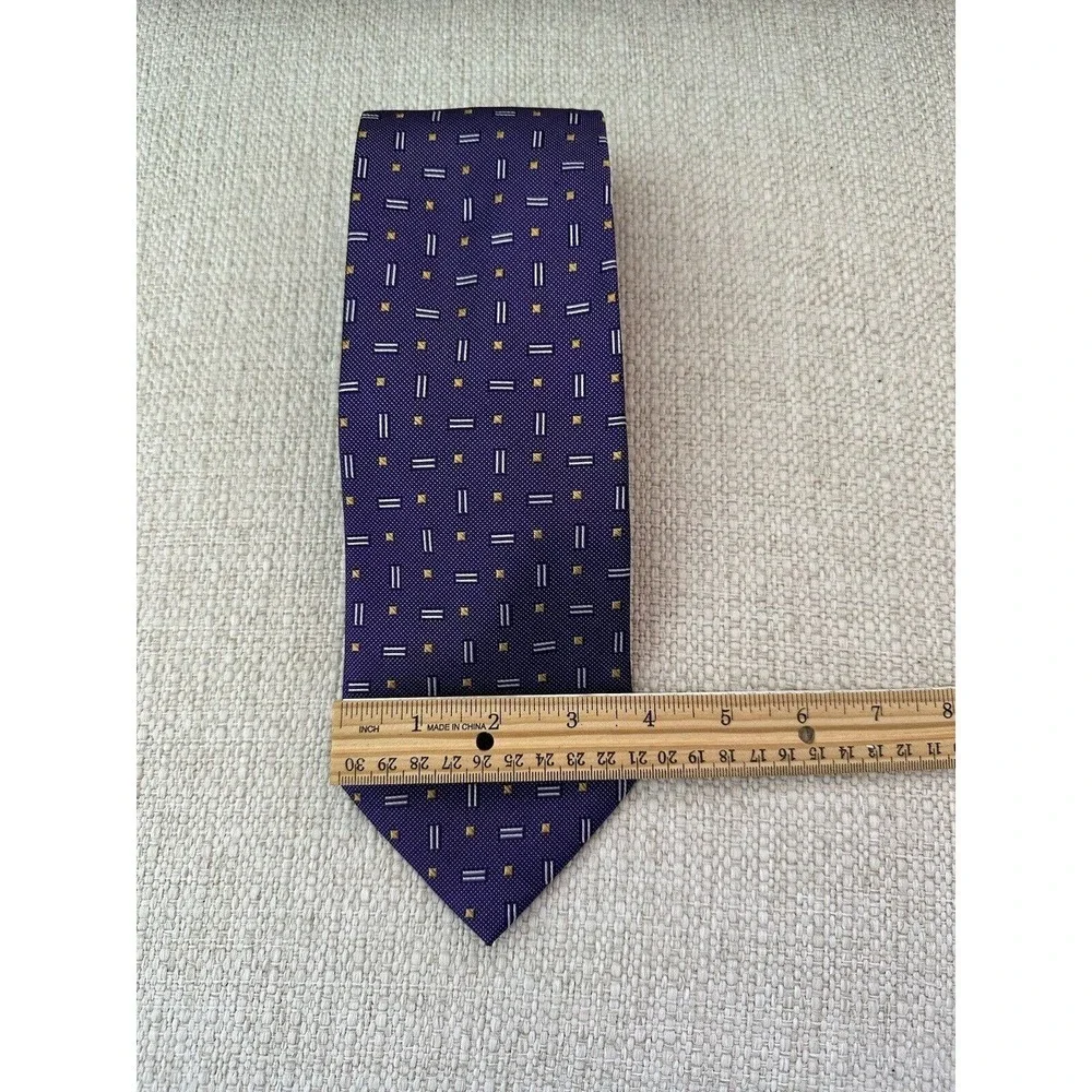 Grant Thomas Men's Tie‎ - 100% Silk - Purple Squares - 60